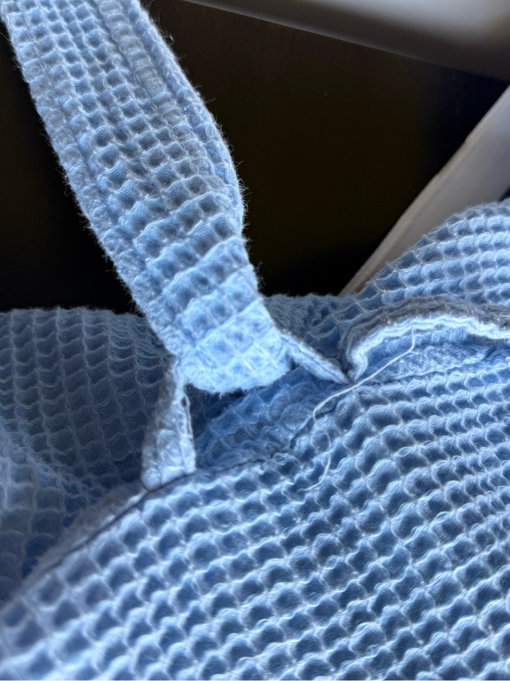 Light Blue Waffle Knit Robe - Picture 7 of 7